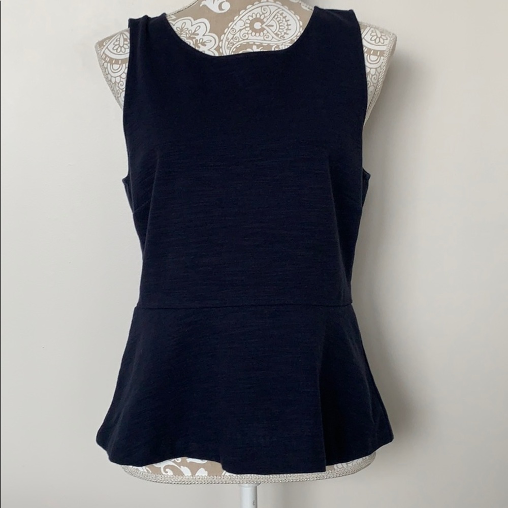 J.Crew Women’s Cotton Sleeveless Peplum Top in navy
